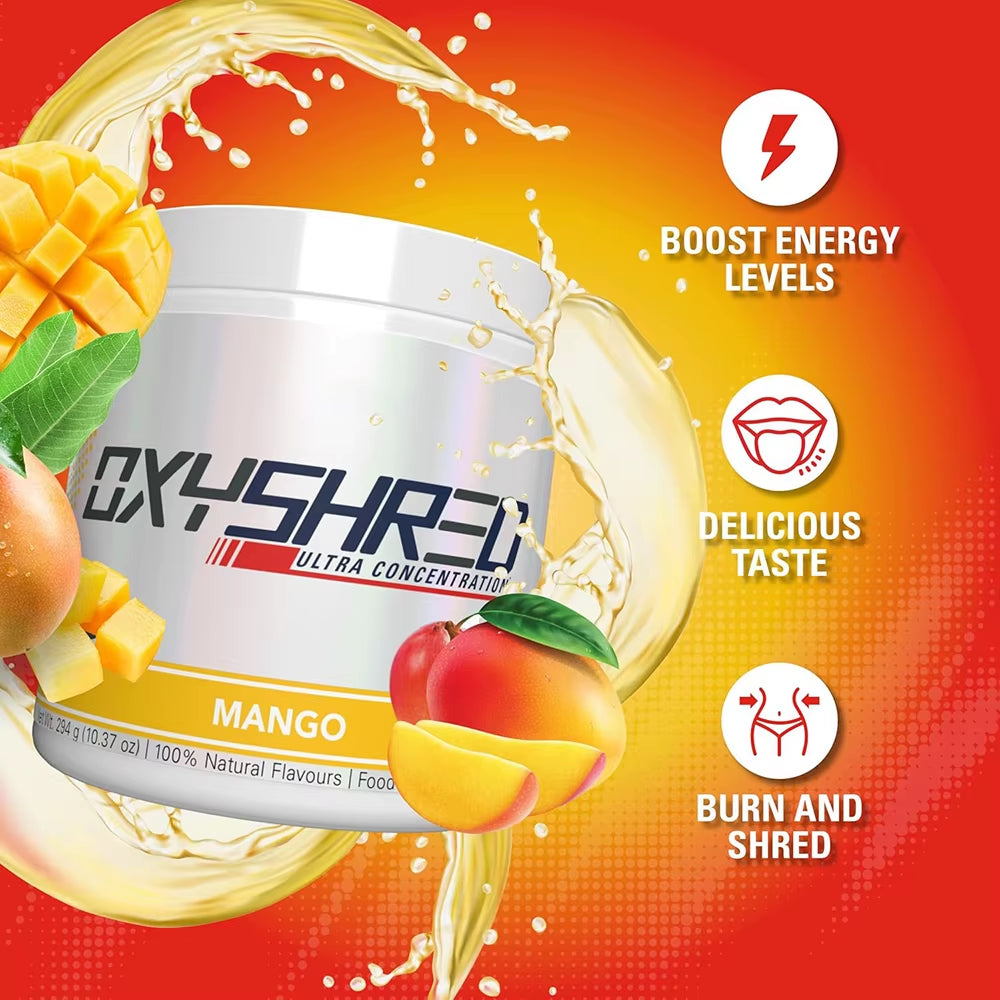 Oxyshred Pre Workout Powder - Preworkout Powder with L Glutamine & Acetyl Carnitine, Energy Boost Drink - Cosmic Blast and Mango