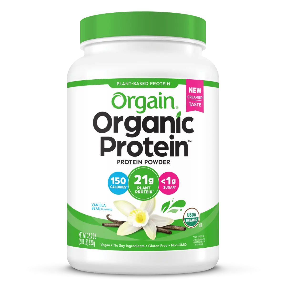 Organic Protein™ Plant Based Protein Powder - Vanilla Bean