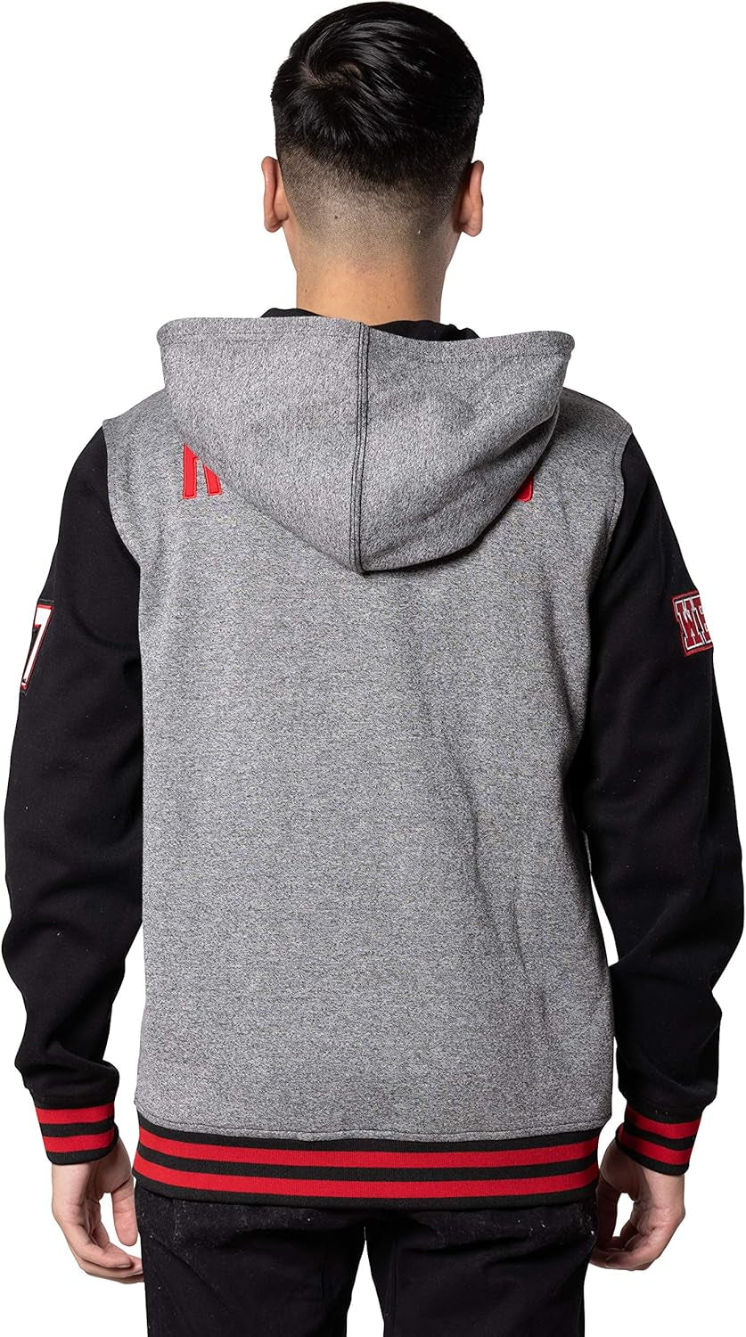 Men’S NBA Official Full Zip Fleece Hoodie Letterman Varsity Jacket