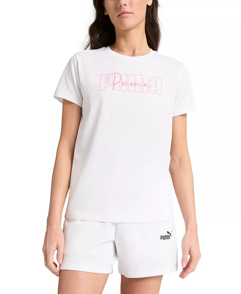Women'S Essential Cotton Admire Script-Logo T-Shirt