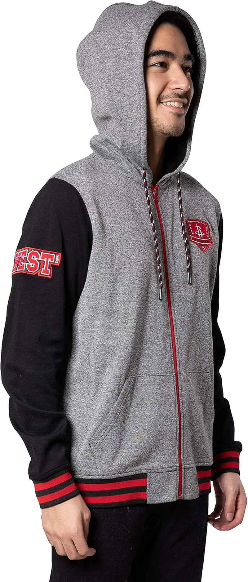 Men’S NBA Official Full Zip Fleece Hoodie Letterman Varsity Jacket