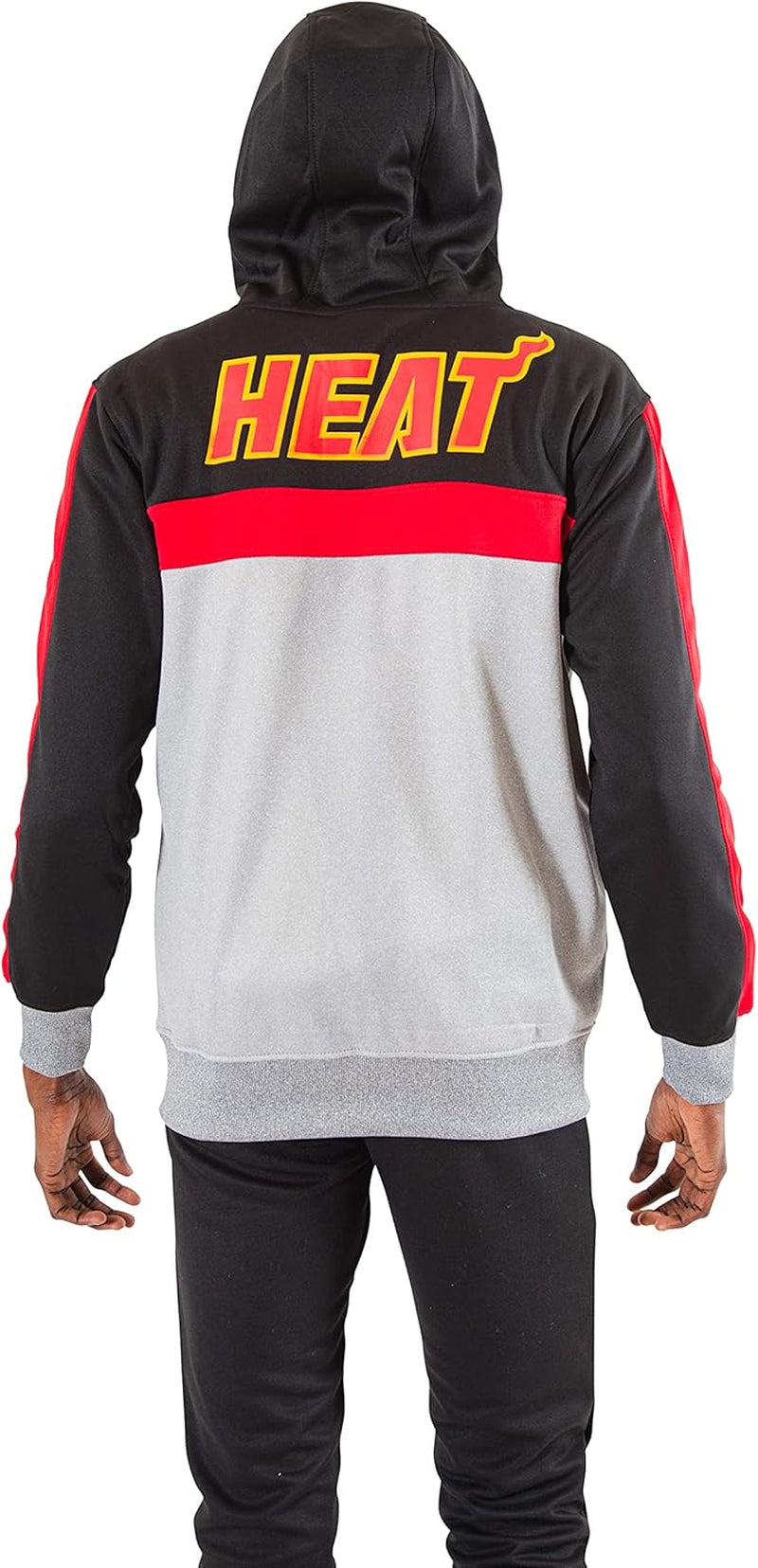 Men'S NBA Official Contrast Back Cut Full Zip Hoodie Sweatshirt