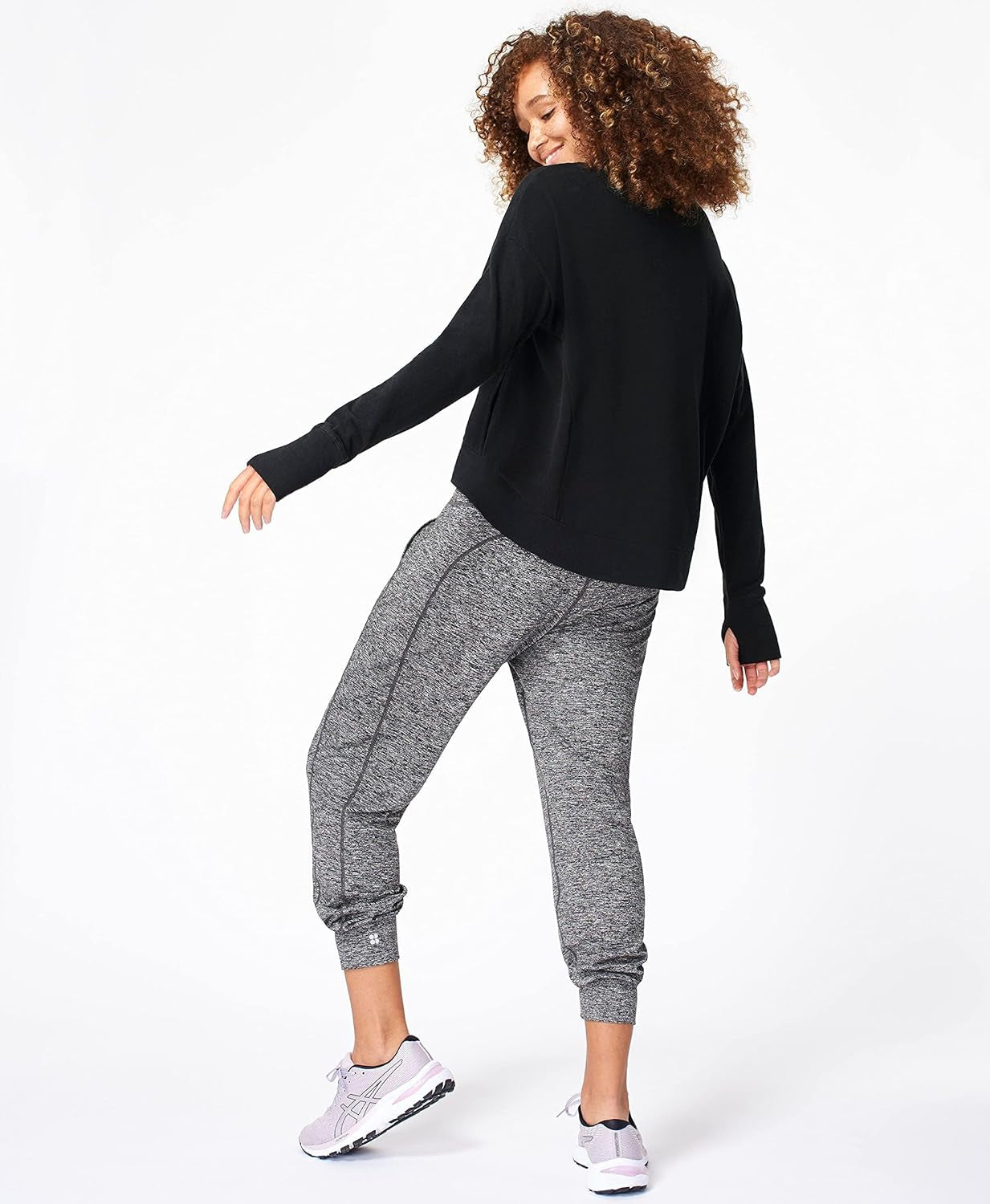 Women'S Boxy Fit with High Neck Fleece Sweatshirt