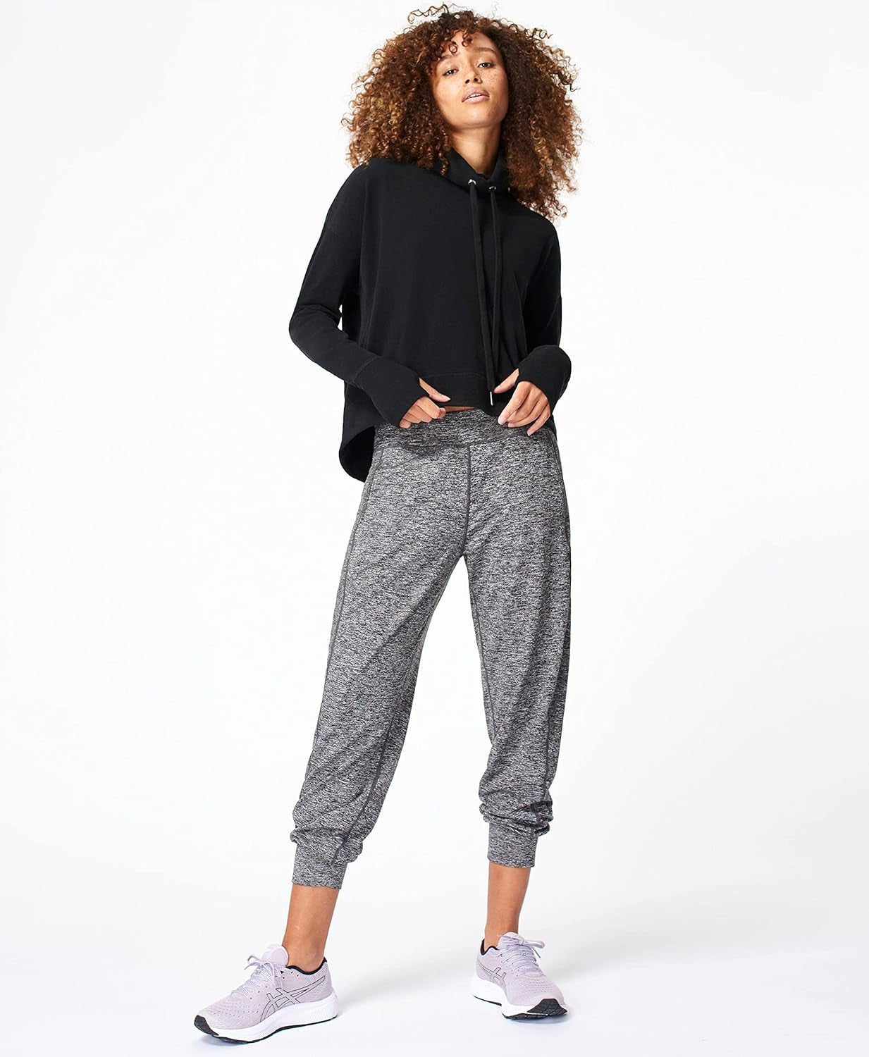 Women'S Boxy Fit with High Neck Fleece Sweatshirt