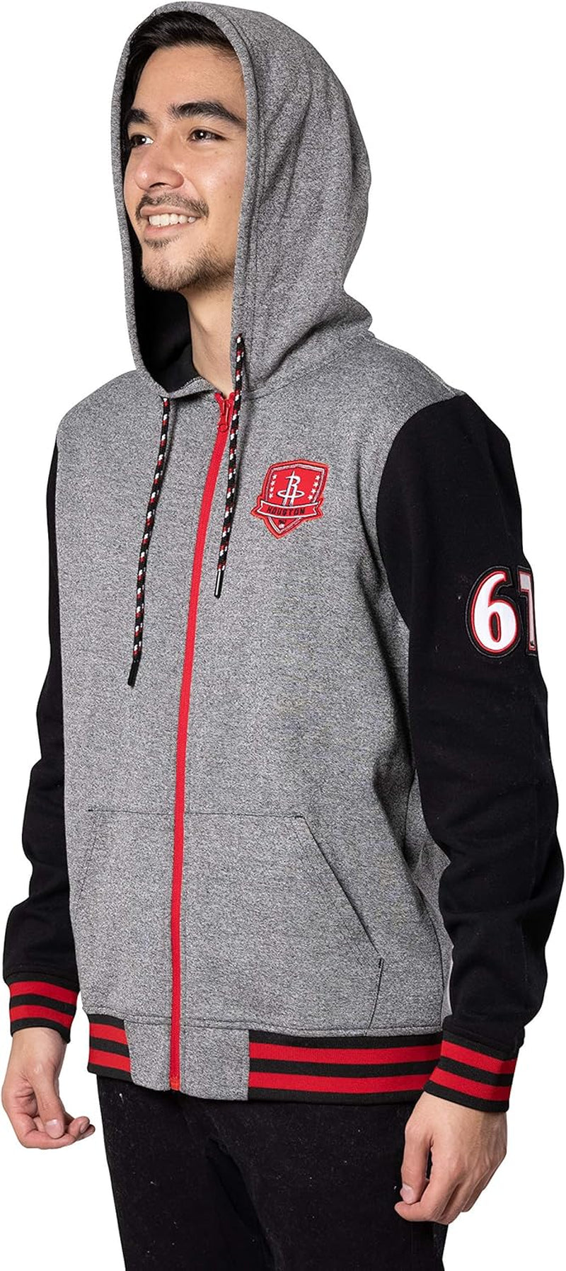 Men’S NBA Official Full Zip Fleece Hoodie Letterman Varsity Jacket