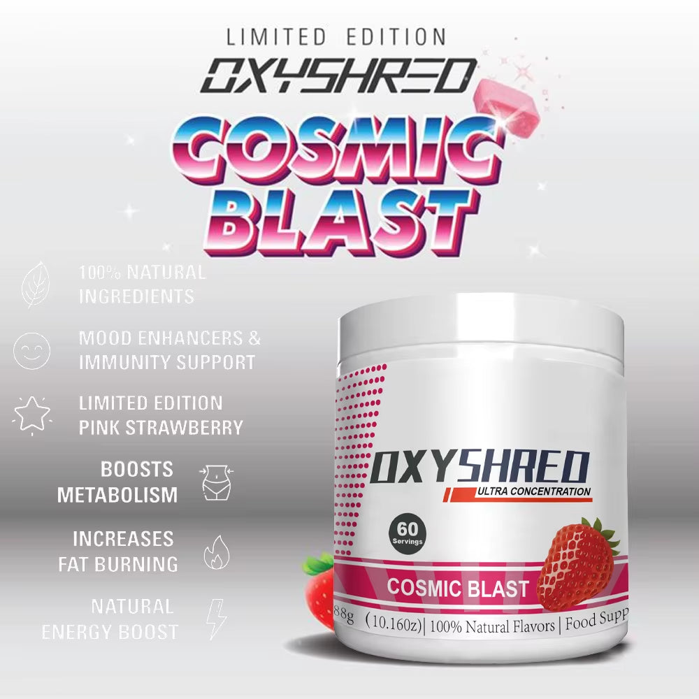 Oxyshred Sport Pre Workout Powder Support Energy - Cosmic Blast - Oxyshred Fat Burner Ultra Concentration Pre Workout Supplement